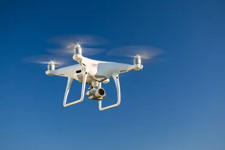Drone Flying Headless Mode in Blue Sky